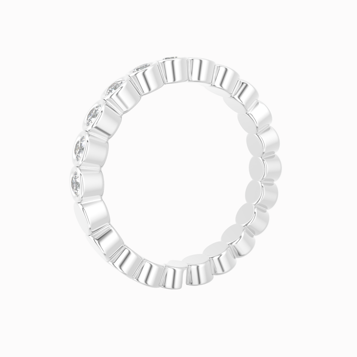 Bezel diamant ring i 18 kt hvidguld med 0,48 ct diamanter – visning fra siden
