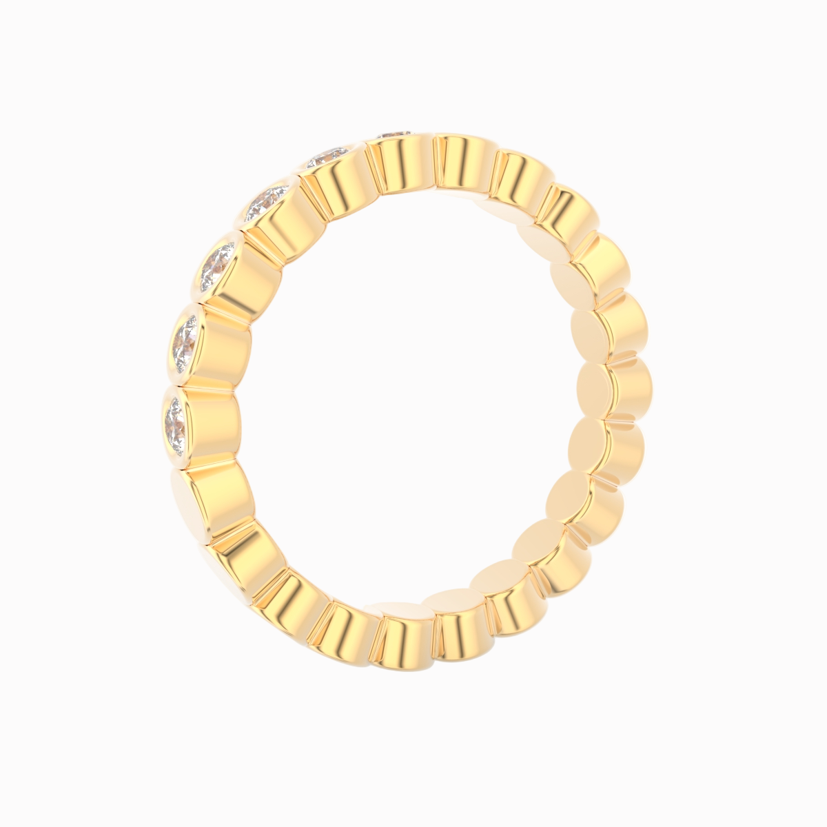 Bezel diamant ring i 18 kt guld med 0,48 ct diamanter – visning fra siden