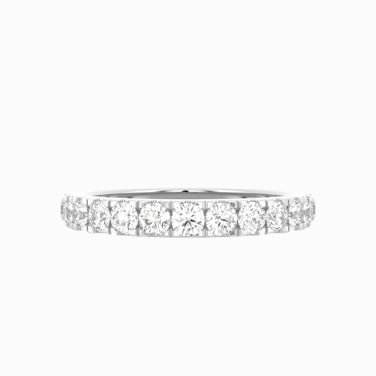 Diamant alliancering i 18 kt hvidguld med brillantslebne diamanter på i alt 0,52 ct – nærbillede