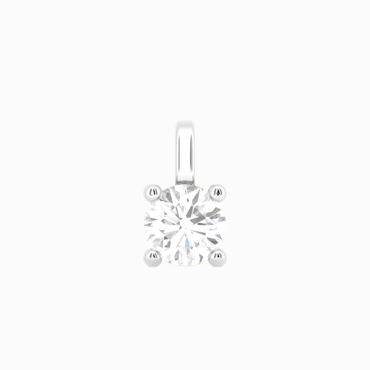 Solitaire vedhæng i 18 kt hvidguld med brillantsleben diamant – nærbillede
