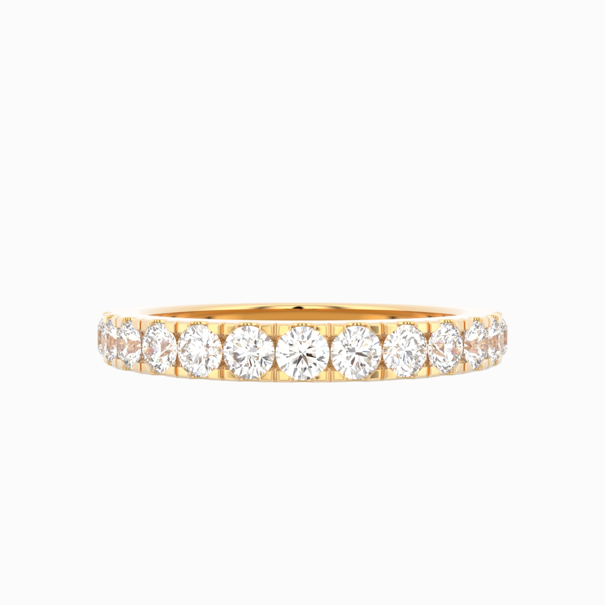 Diamant alliancering i 18 kt guld med brillantslebne diamanter på i alt 0,52 ct – nærbillede