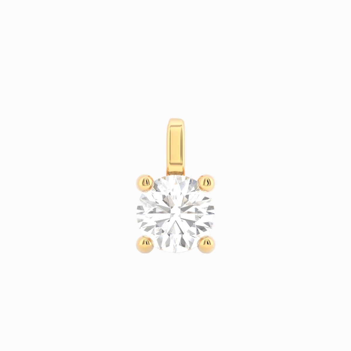 Solitaire vedhæng i 18 kt guld med brillantsleben diamant – nærbillede