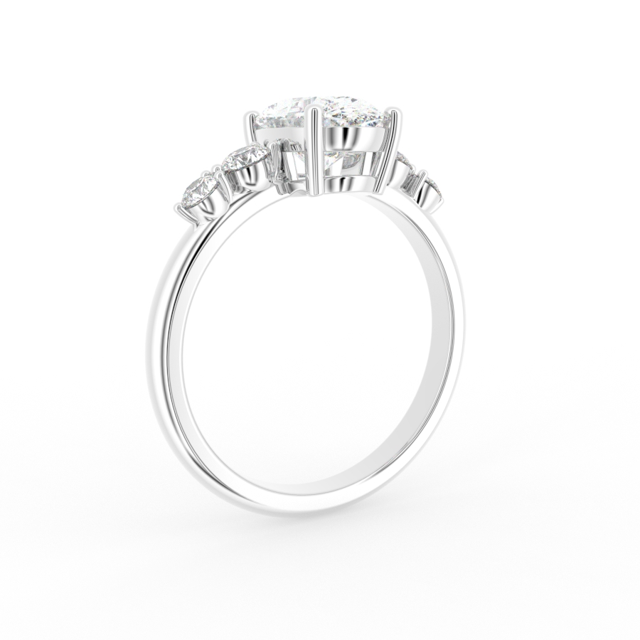 Oval 5-stens ring