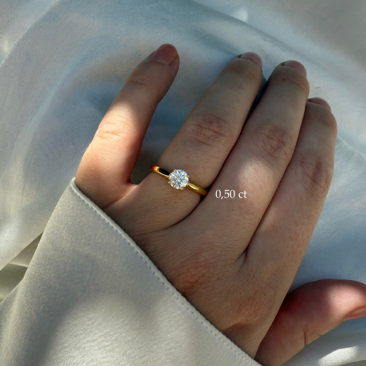 Rund solitaire ring