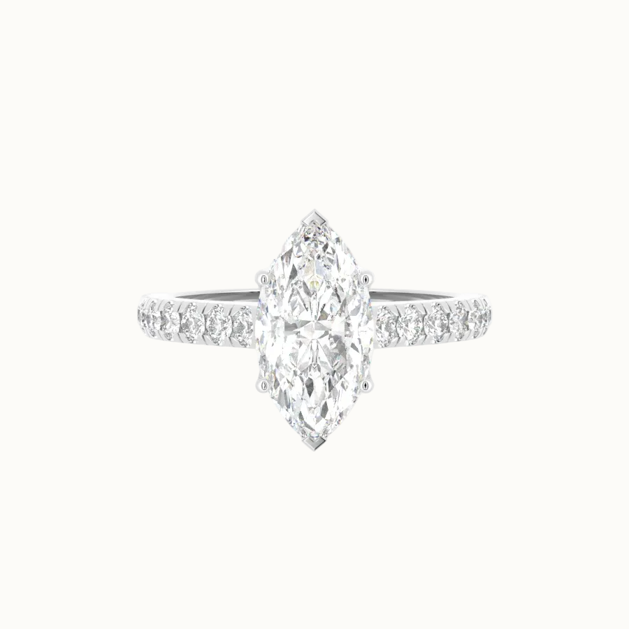 Marquise solitaire ring med diamanter