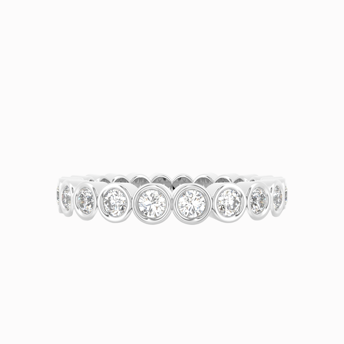 Bezel diamant ring i 18 kt hvidguld med 0,48 ct brillantslebne diamanter – nærbillede